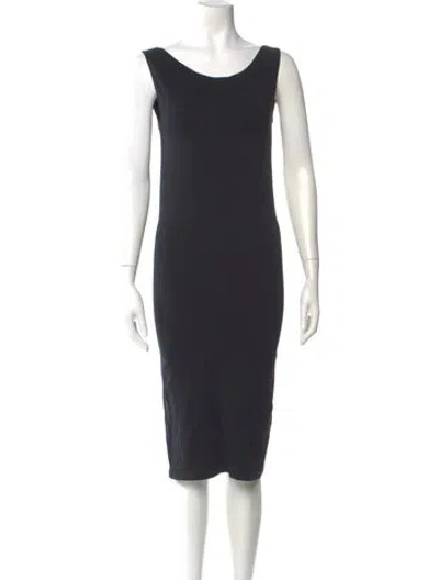 Pre-owned Donna Karan Wool Knee-length Dress In Black