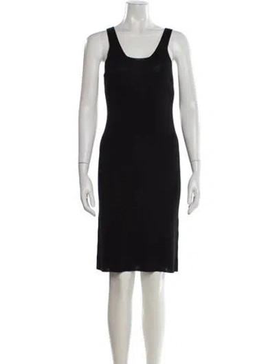 Pre-owned Donna Karan Wool Knee-length Dress In Black