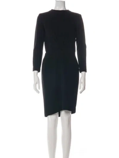 Pre-owned Donna Karan Wool Knee-length Dress In Black