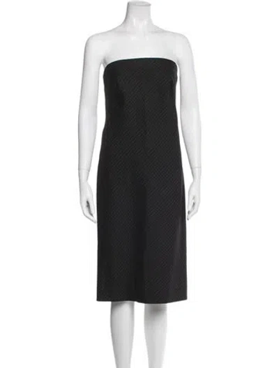 Pre-owned Donna Karan Wool Knee-length Dress In Black