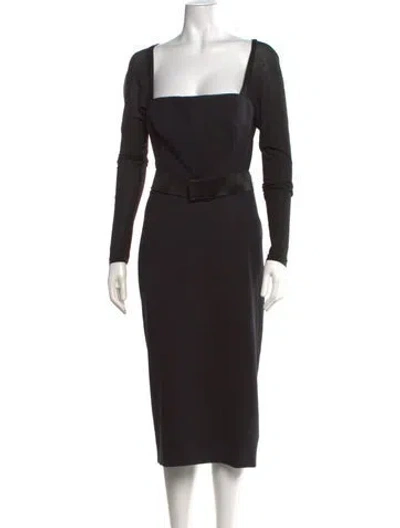 Pre-owned Donna Karan Wool Knee-length Dress In Black