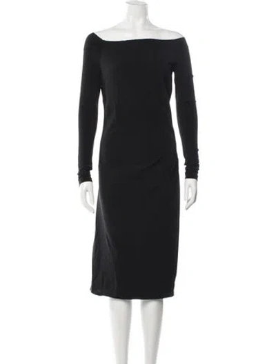 Pre-owned Donna Karan Wool Knee-length Dress In Black