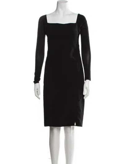 Pre-owned Donna Karan Wool Knee-length Dress In Black