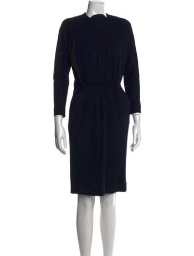 Pre-owned Donna Karan Wool Knee-length Dress In Blue