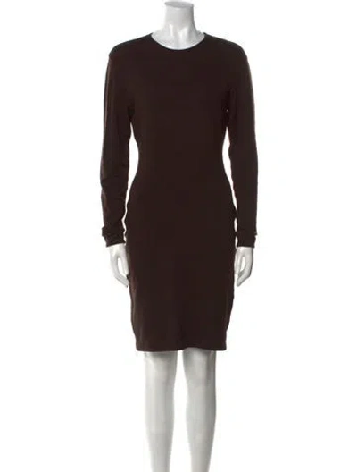 Pre-owned Donna Karan Wool Knee-length Dress In Brown