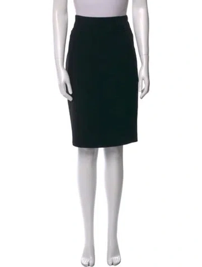 Pre-owned Donna Karan Wool Knee-length Skirt In Black