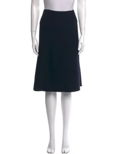 Pre-owned Donna Karan Wool Knee-length Skirt In Black