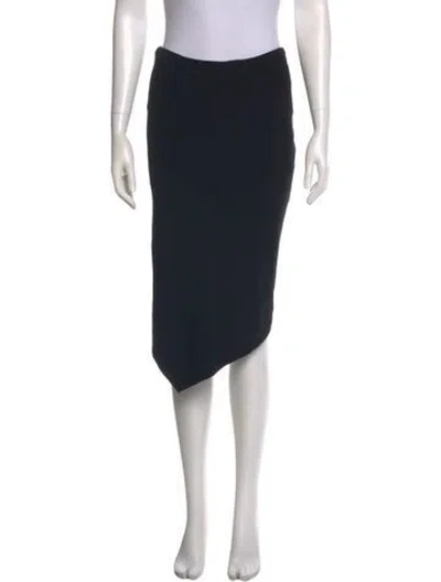 Pre-owned Donna Karan Wool Knee-length Skirt In Black