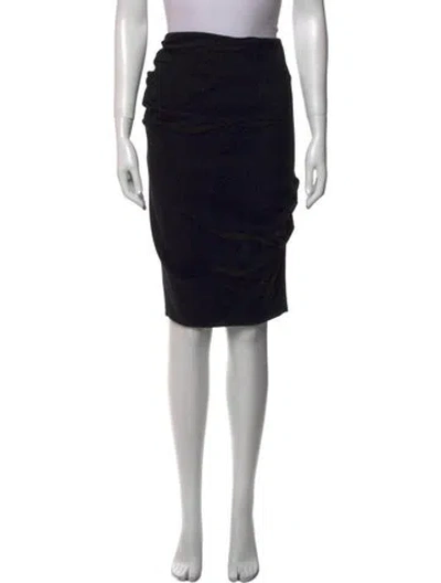 Pre-owned Donna Karan Wool Knee-length Skirt In Black