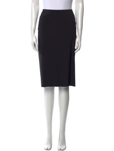 Pre-owned Donna Karan Wool Knee-length Skirt In Black