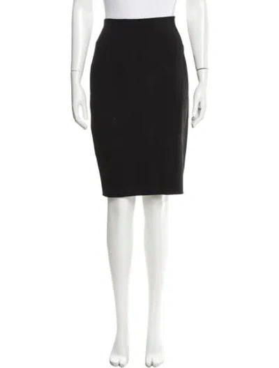 Pre-owned Donna Karan Wool Knee-length Skirt In Black