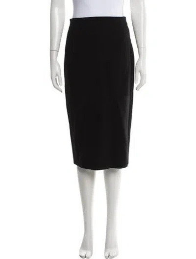 Pre-owned Donna Karan Wool Knee-length Skirt In Black