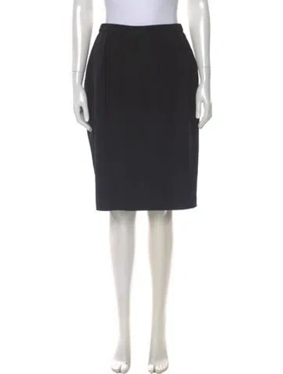 Pre-owned Donna Karan Wool Knee-length Skirt In Black