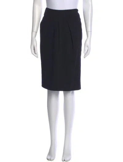Pre-owned Donna Karan Wool Knee-length Skirt In Black