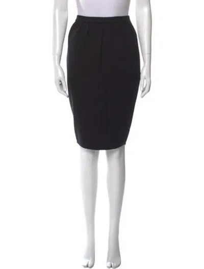 Pre-owned Donna Karan Wool Knee-length Skirt In Black