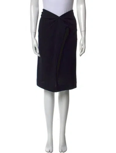 Pre-owned Donna Karan Wool Knee-length Skirt In Black