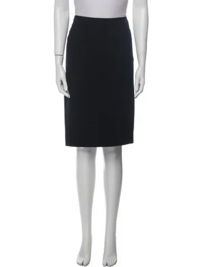 Pre-owned Donna Karan Wool Knee-length Skirt In Black