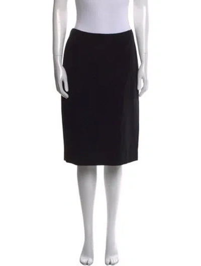 Pre-owned Donna Karan Wool Knee-length Skirt In Black