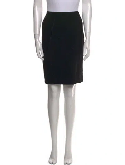Pre-owned Donna Karan Wool Knee-length Skirt In Black