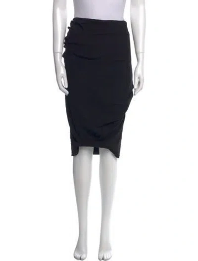 Pre-owned Donna Karan Wool Knee-length Skirt In Black