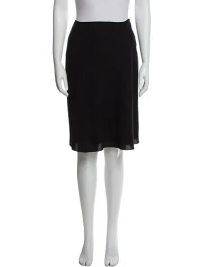 Pre-owned Donna Karan Wool Knee-length Skirt In Black