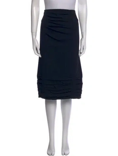 Pre-owned Donna Karan Wool Knee-length Skirt In Black