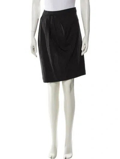 Pre-owned Donna Karan Wool Knee-length Skirt In Black