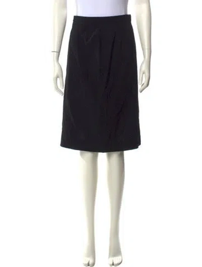Pre-owned Donna Karan Wool Knee-length Skirt In Black
