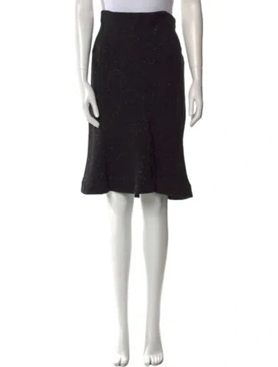 Pre-owned Donna Karan Wool Knee-length Skirt In Black