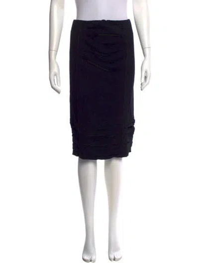 Pre-owned Donna Karan Wool Knee-length Skirt In Black