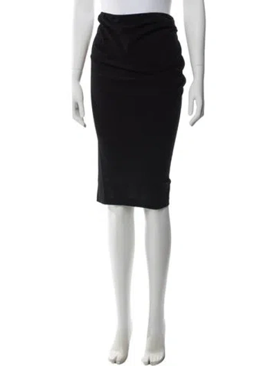 Pre-owned Donna Karan Wool Knee-length Skirt In Black