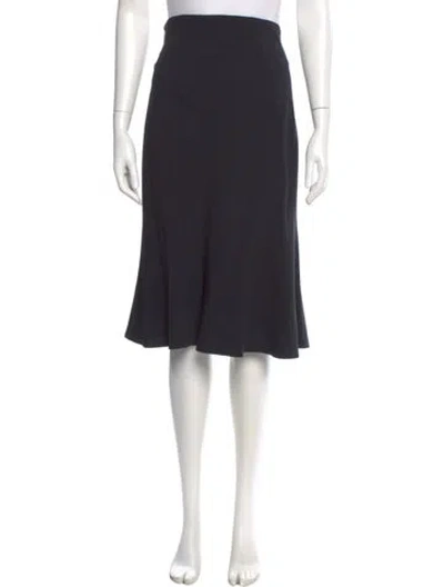 Pre-owned Donna Karan Wool Knee-length Skirt In Black