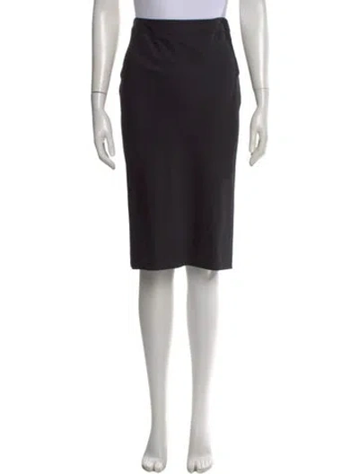 Pre-owned Donna Karan Wool Knee-length Skirt In Black