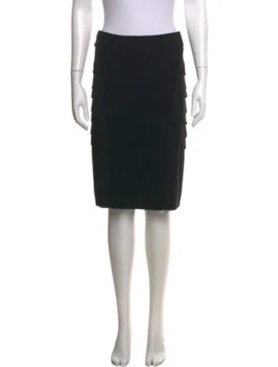 Pre-owned Donna Karan Wool Knee-length Skirt In Black
