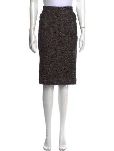 Pre-owned Donna Karan Wool Knee-length Skirt In Black