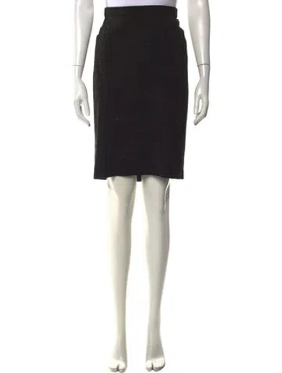 Pre-owned Donna Karan Wool Knee-length Skirt In Black