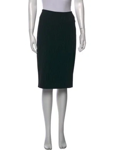 Pre-owned Donna Karan Wool Knee-length Skirt In Black