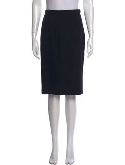 Pre-owned Donna Karan Wool Knee-length Skirt In Black