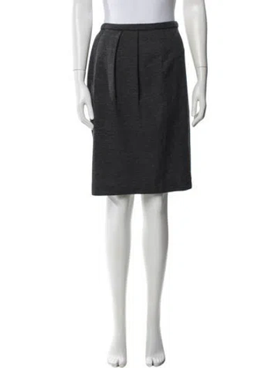 Pre-owned Donna Karan Wool Knee-length Skirt In Gray