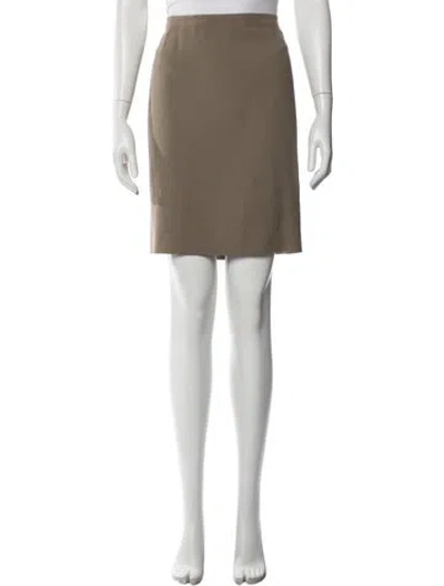Pre-owned Donna Karan Wool Knee-length Skirt In Neutral