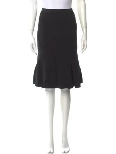 Pre-owned Donna Karan Wool Knee-length Skirt W/ Tags In Black