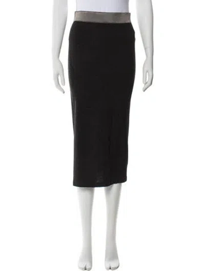 Pre-owned Donna Karan Wool Knee-length Skirt W/ Tags In Black