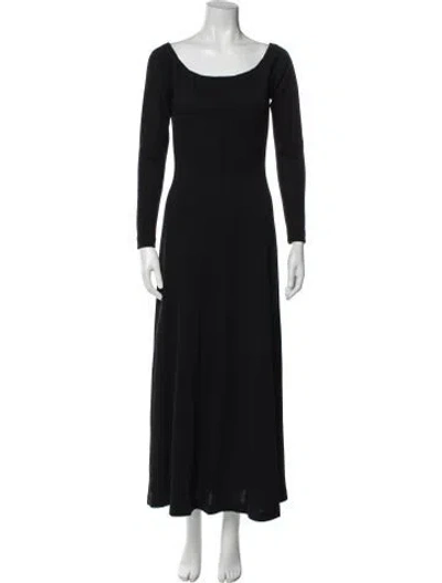 Pre-owned Donna Karan Wool Long Dress In Black