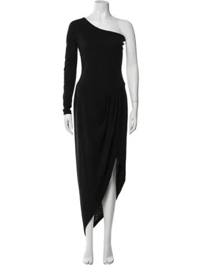 Pre-owned Donna Karan Wool Long Dress In Black