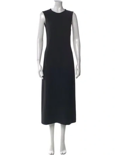 Pre-owned Donna Karan Wool Long Dress In Black