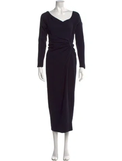 Pre-owned Donna Karan Wool Long Dress In Black