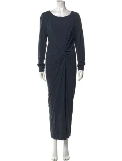 Pre-owned Donna Karan Wool Long Dress In Blue