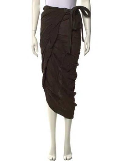 Pre-owned Donna Karan Wool Long Skirt In Green
