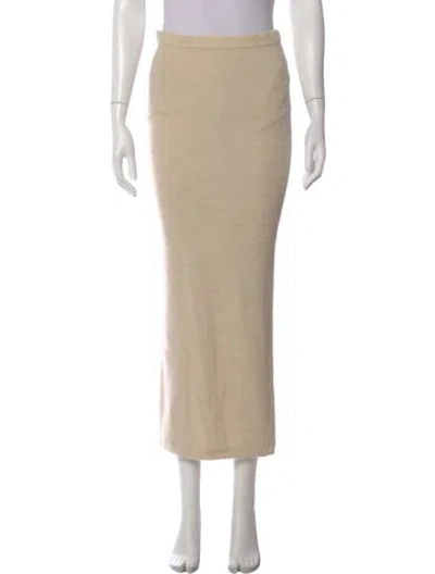 Pre-owned Donna Karan Wool Long Skirt In Neutral