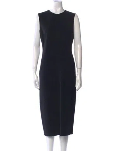Pre-owned Donna Karan Wool Midi Length Dress In Black